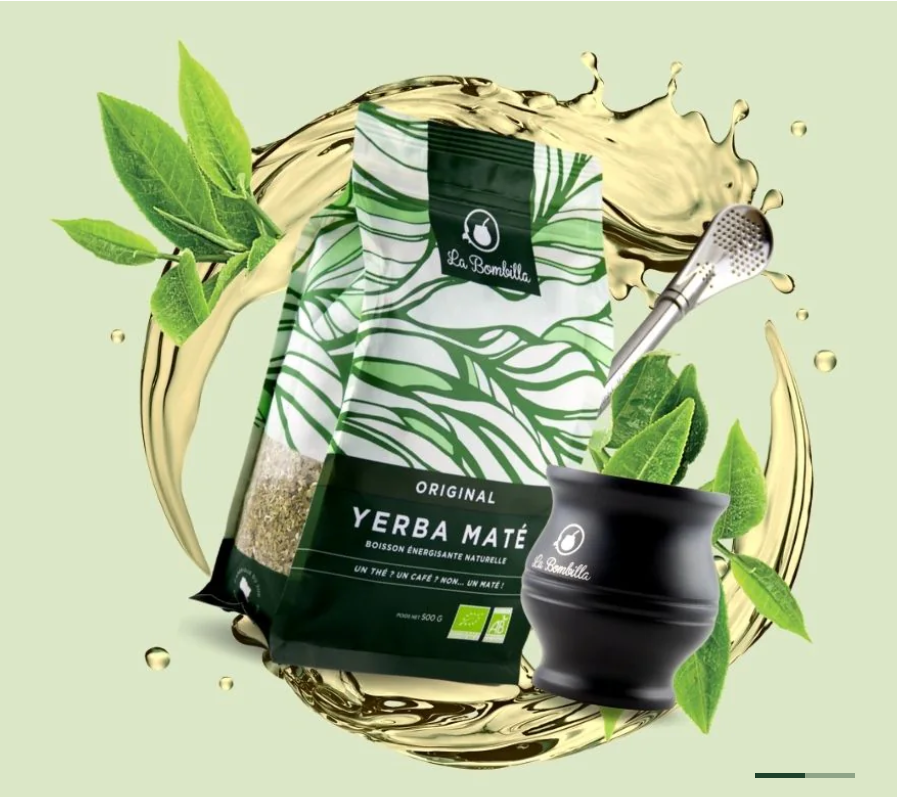 Paquet de maté la Bombilla, boisson naturelle consommée pour ses effets stimulants et digestifs