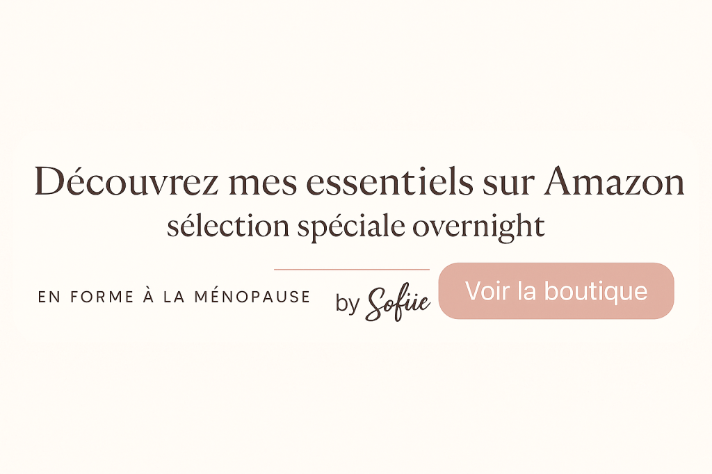 Bannière élégante beige et rose avec le texte " découvrez mes essentiels Amazon"_ sélection spéciale overnight by Sofiie