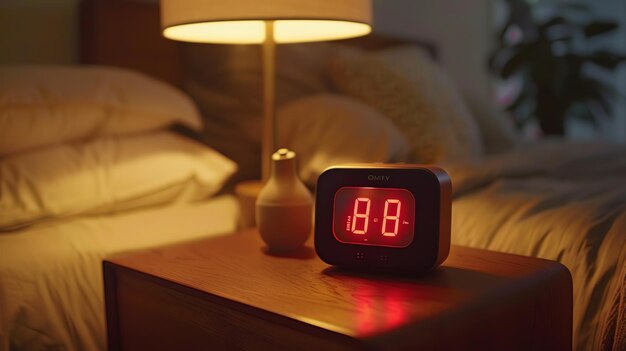 Réveil numérique affichant une heure tardive, symbole de réveil nocturne et d'insomnie liée à la ménopause