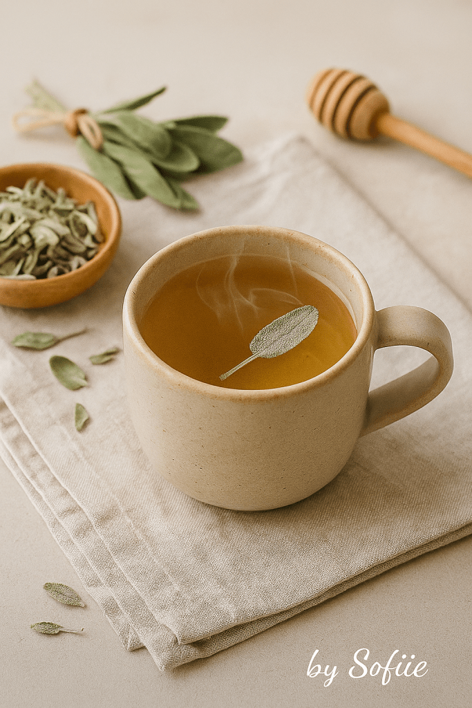 Infusion de sauge bio contre les bouffées de chaleur_ Boisson naturelle pour la ménopause_ By Sofiie