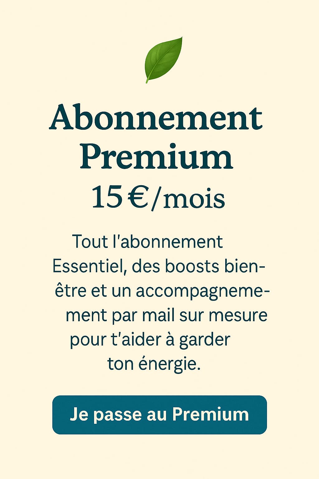 Abonnement premium bien-être pour femmes de plus de 40 ans_ Accompagnement personnalisé et menus