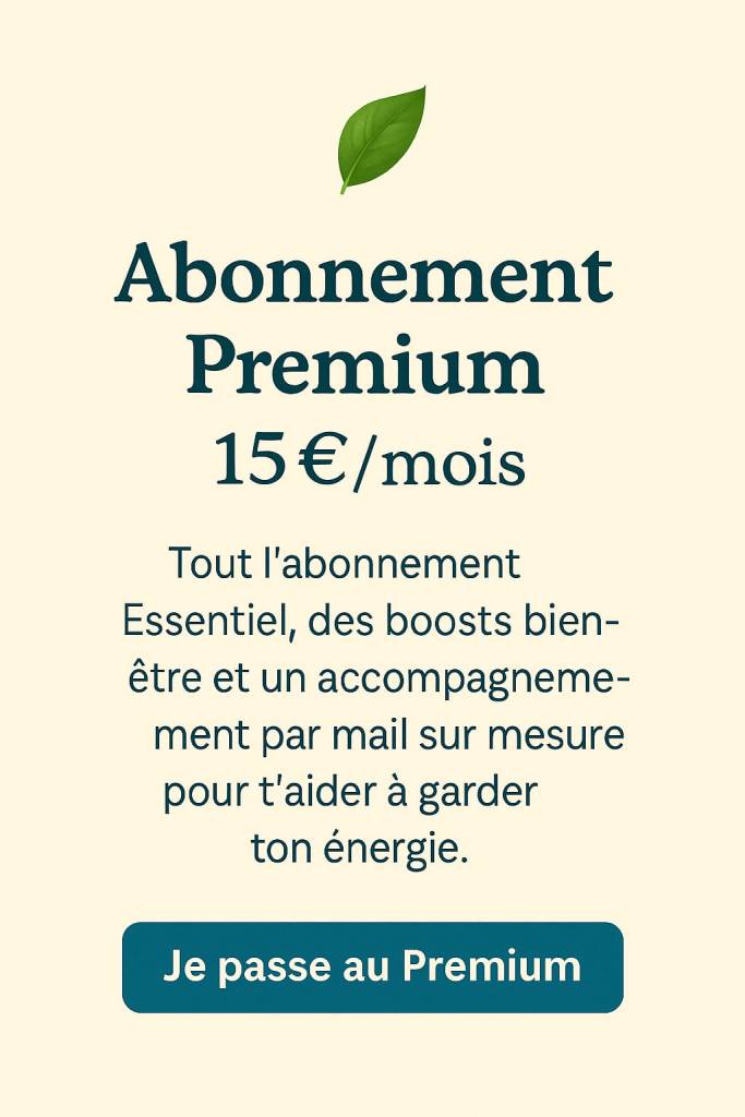 Abonnement premium bien-être pour femmes de plus de 40 ans_ Accompagnement personnalisé et menus