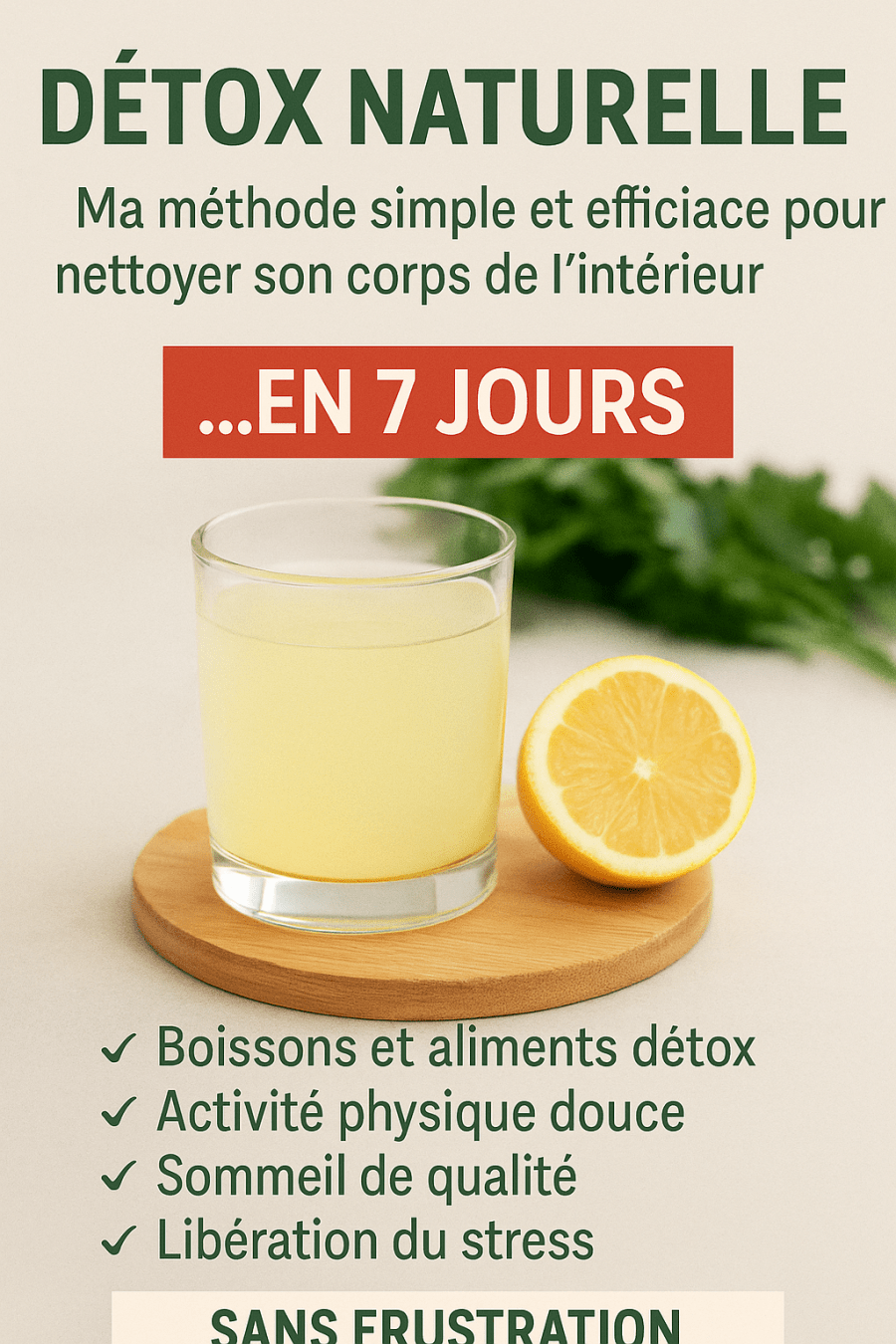 Cure détox sur 7 jours pour femme de plus de 40 ans : boissons drainantes, yoga, alimentation saine et respiration carrée pour un ventre plat et une énergie retrouvée