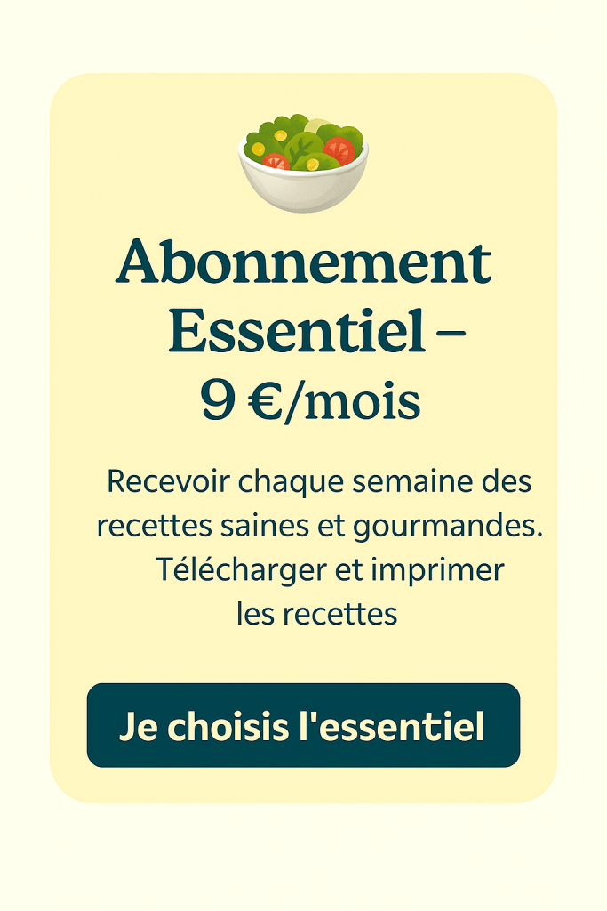 Abonnement essentiel menus bien-être pour femmes fatiguées ou ballonnées_ Recettes simples et équilibrées imprimables