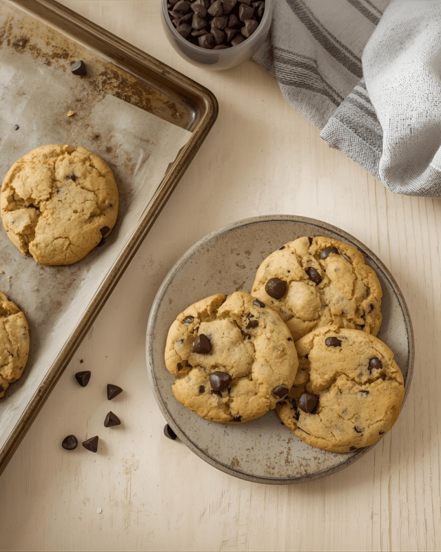 Cookies maison dorés sans oeuf, préparés avec du psyllium blond pour une texture moelleuse et riche en fibres, parfaits pour un goûter sain